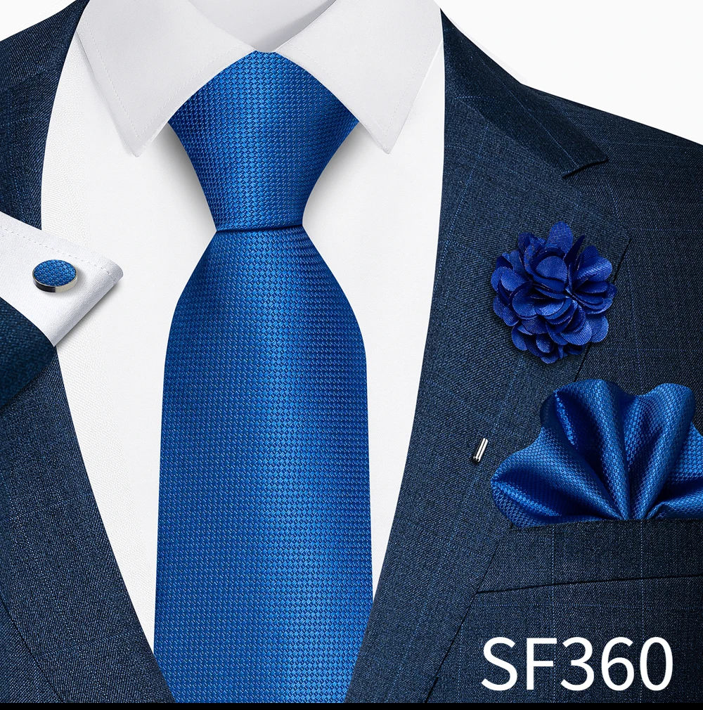 Großhandel Mode 8 cm Krawatte Taschentuch Manschettenknopf Pin Set Männer Krawatte Lila Paisley Anzug Zubehör Fit Hochzeit Geburtstag Geschenk – Detail 8