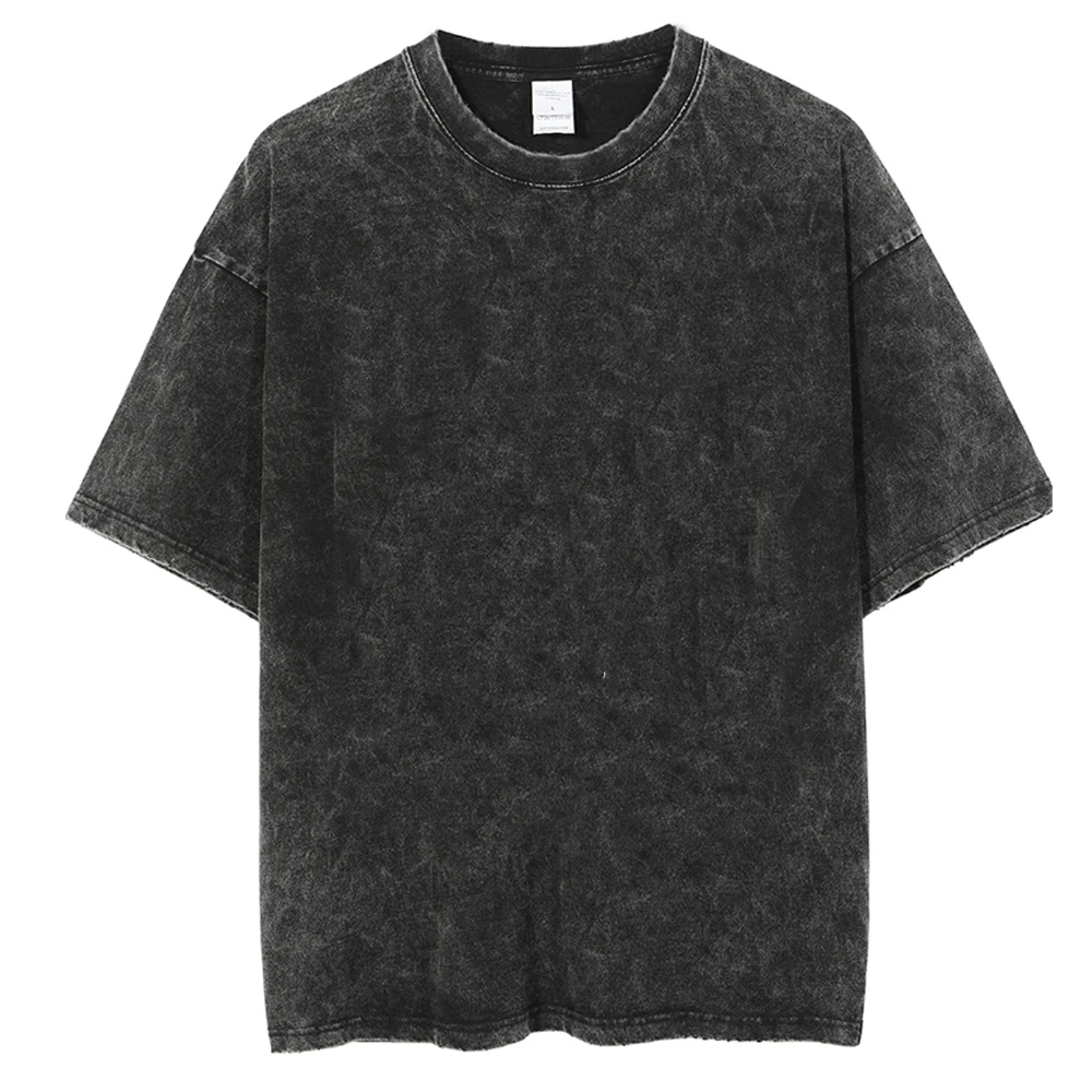Men\'s Washed T Shirt Summer vintage Casual T-shirt Loose TShirts Women Black Acid Wash Y2k Short Sleeve Hip Hop Streetwear Tees