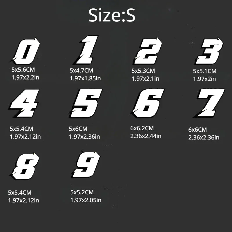 1PC 0123456789 Black and White Number Motorcycle Stickers DIY Motorbike Fuel Tank Helemt Scooter Body Cool 0 To 9 Vinyl Decals