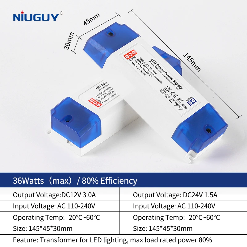 Imagem -05 - Transformador de Iluminação Led ac para dc Adaptador para Interior Tiras de Luz Led 100w 80w 60w 36w 24w 12w