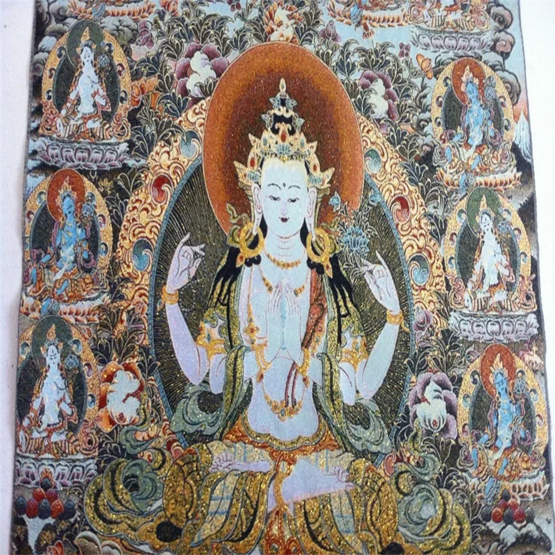 Tibet Nepal Tara Buddha Kuan Statue Guan Yin Thangka Peace Wealth