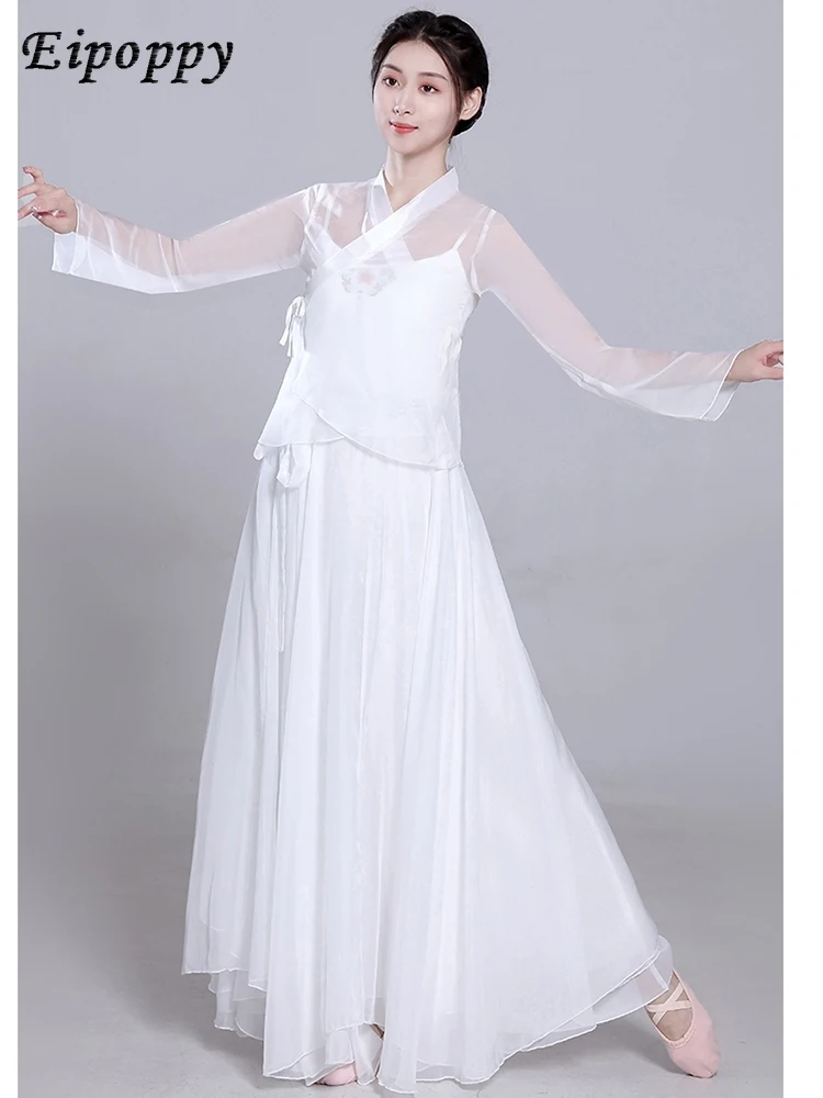 Classical dance, white fairy like gauze dress, big swing skirt