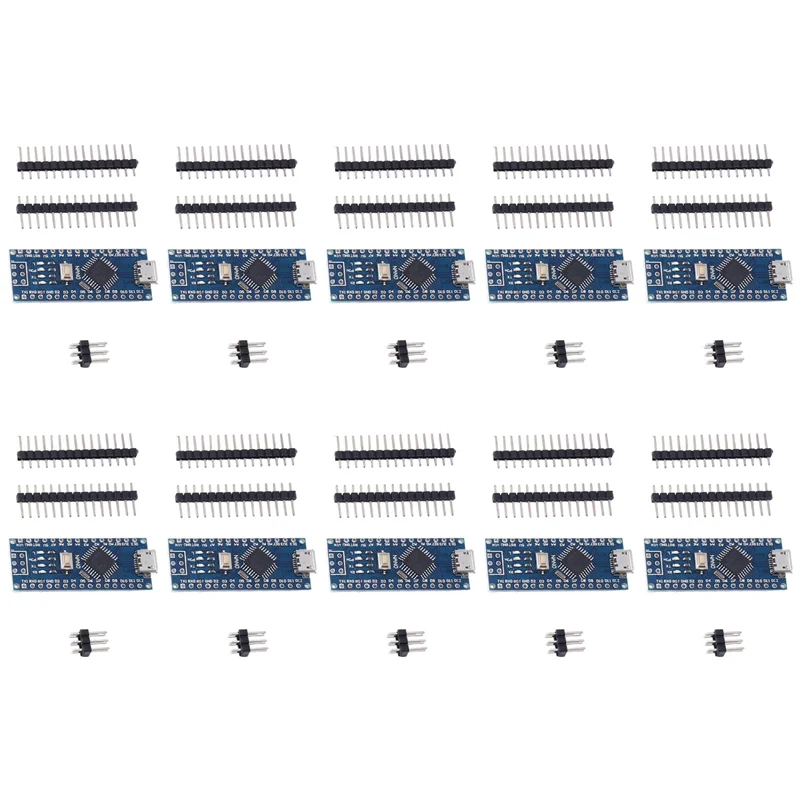 ABVO-10Pcs Nano 3.0 مع وحدة تحكم نانو متوافقة مع أداة تحميل التشغيل لسائق Arduino CH340 16Mhz ATMEGA328P