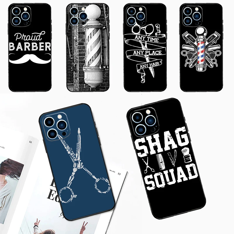 Hairdresser Barber Scissors Case For iPhone 14 13 12 11 15 16 Pro Max Plus XS Max X XR 7 8 Plus 13 12 Mini Phone Cover