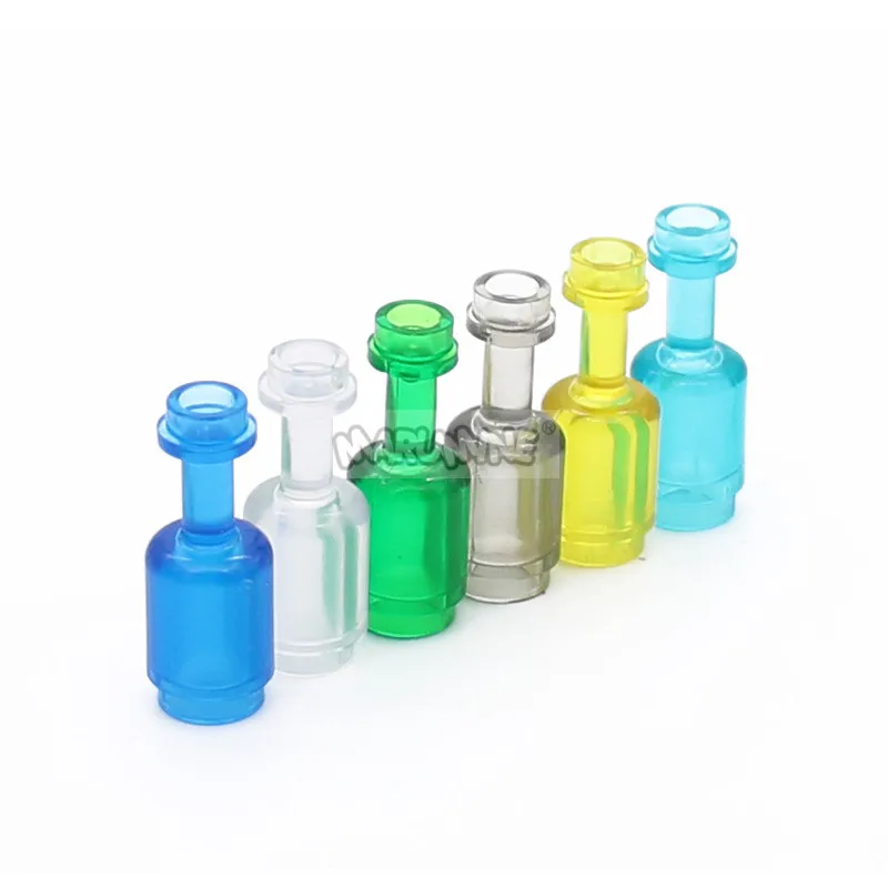 Marumine Mini Utensil Transparent Glass Bottle 1x1x2 Compatible with 95228 MOC Bricks Assembles Particles Building Blocks Parts