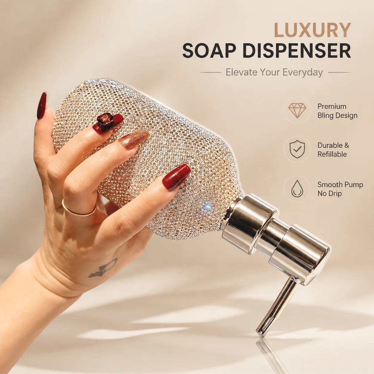 Reusable Empty Gel Dispenser Bottle for Shampoo, Shower Gel, or Soap – Sleek Bathroom Accessory