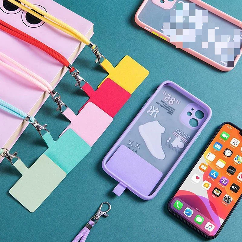 

Adjustable Phone Lanyard Detachable Neck Cord Lanyard Strap Carabiner Compatible Pendant With Card For Mobile Key Fob Colors