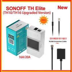 SONOFF TH Elite 16A 20A Wifi Switch Smart Temperature and Humidity Monitoring with LCD Display Auto Mode Smart Home Control