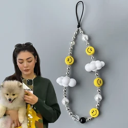TV Series Blank Faye Cosplay Keychain Resin Phone Chain Keyring White Cloud Key Chain Smiling Face Pendant Bag Accessories Prop
