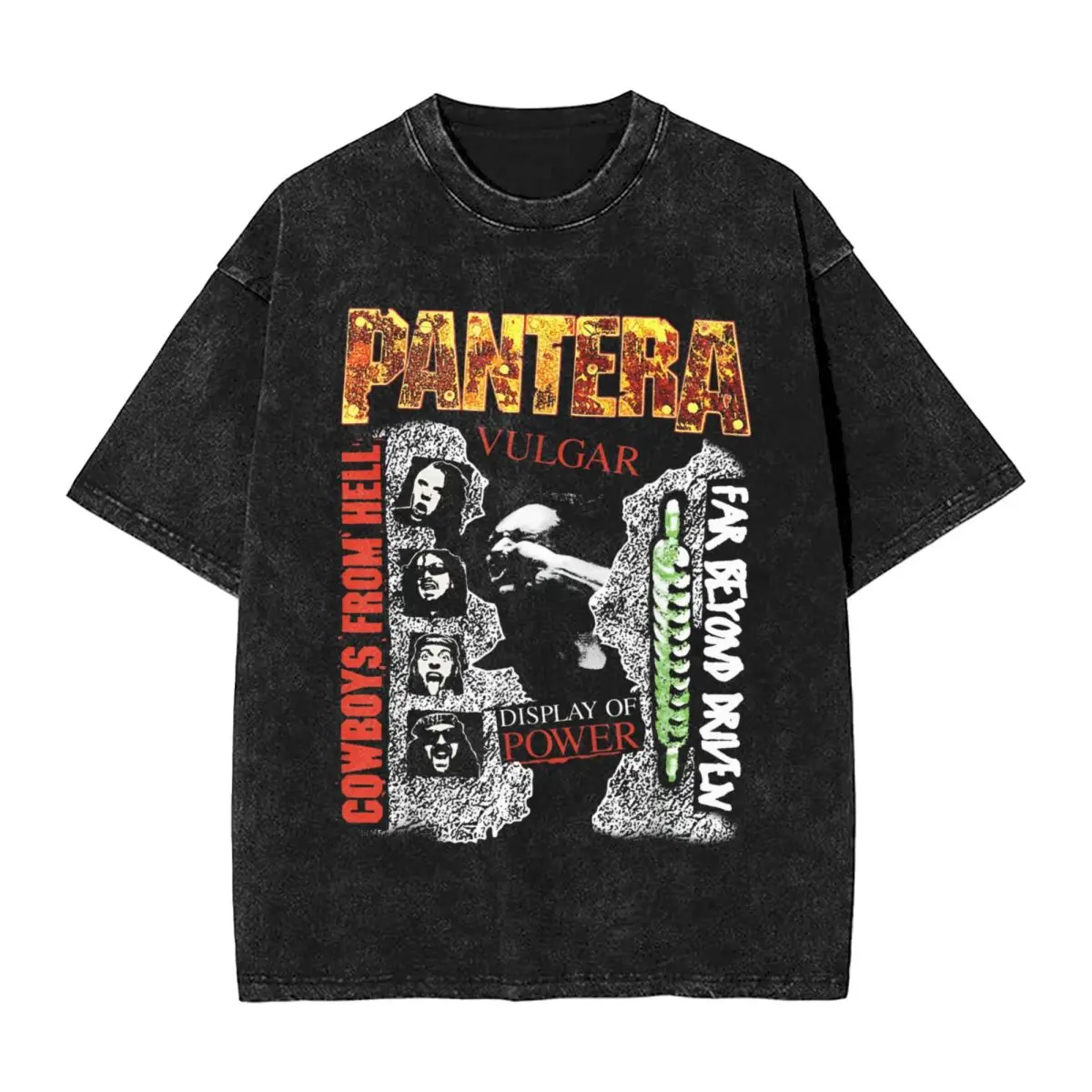 Black Metal Rock Album Covers T-Shirt Pantera Loose T-Shirts Short Sleeve Y2K Funny Tops Cotton Crewneck Oversized Clothes