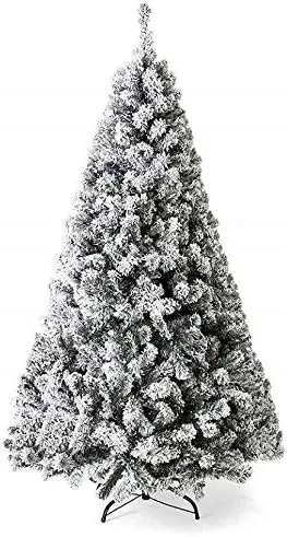 

7.5ft Snow Flocked Christmas Tree,Artificial Christmas Tree with Sturdy Metal Stand, Premium PVC Needles, 1010 Branch Tips