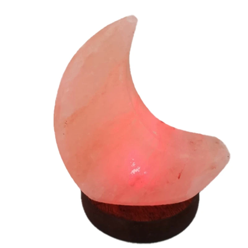 Himalayas Crystal Salt Lamp USB LED Moon-Shaped Salt Crystal Lamp Atmosphere Atmosphere Lamp