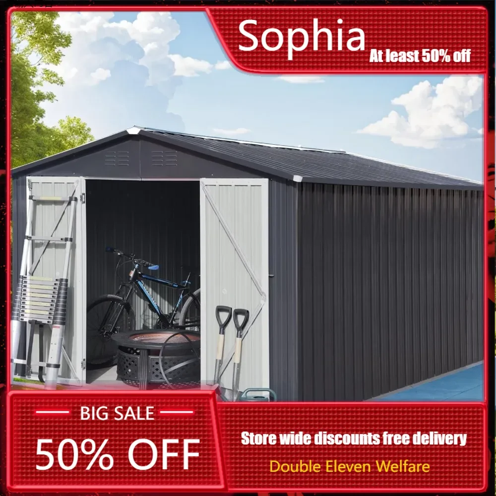 

Металлический антикоррозийный Универсальный дом, уличные стеллажи и открытый хранилище, водонепроницаемый сарай, 10 футов X 8