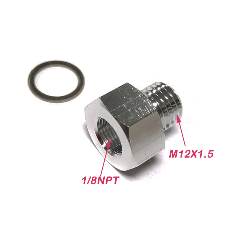 M12x1.5 M16X1.5 Female To 1/8 NPT Male Aluminum New Oil Pressure Sensor Adapter Connector For LS Engine