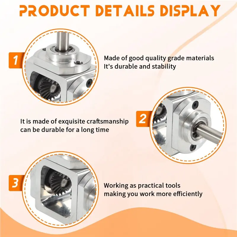 AC88-Gear-Box 90 Degree Right Angle Bevel-Gearbox 1:1 Reversing Double Output Shaft 1 Module 20 Teeth Bevel Gear