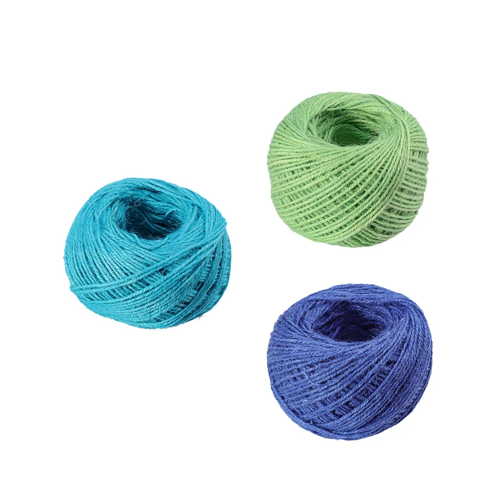 3 Pcs Natural Jute Rope Macrame Materials Craft Cord Colored Gift Ribbon Twine Artificial