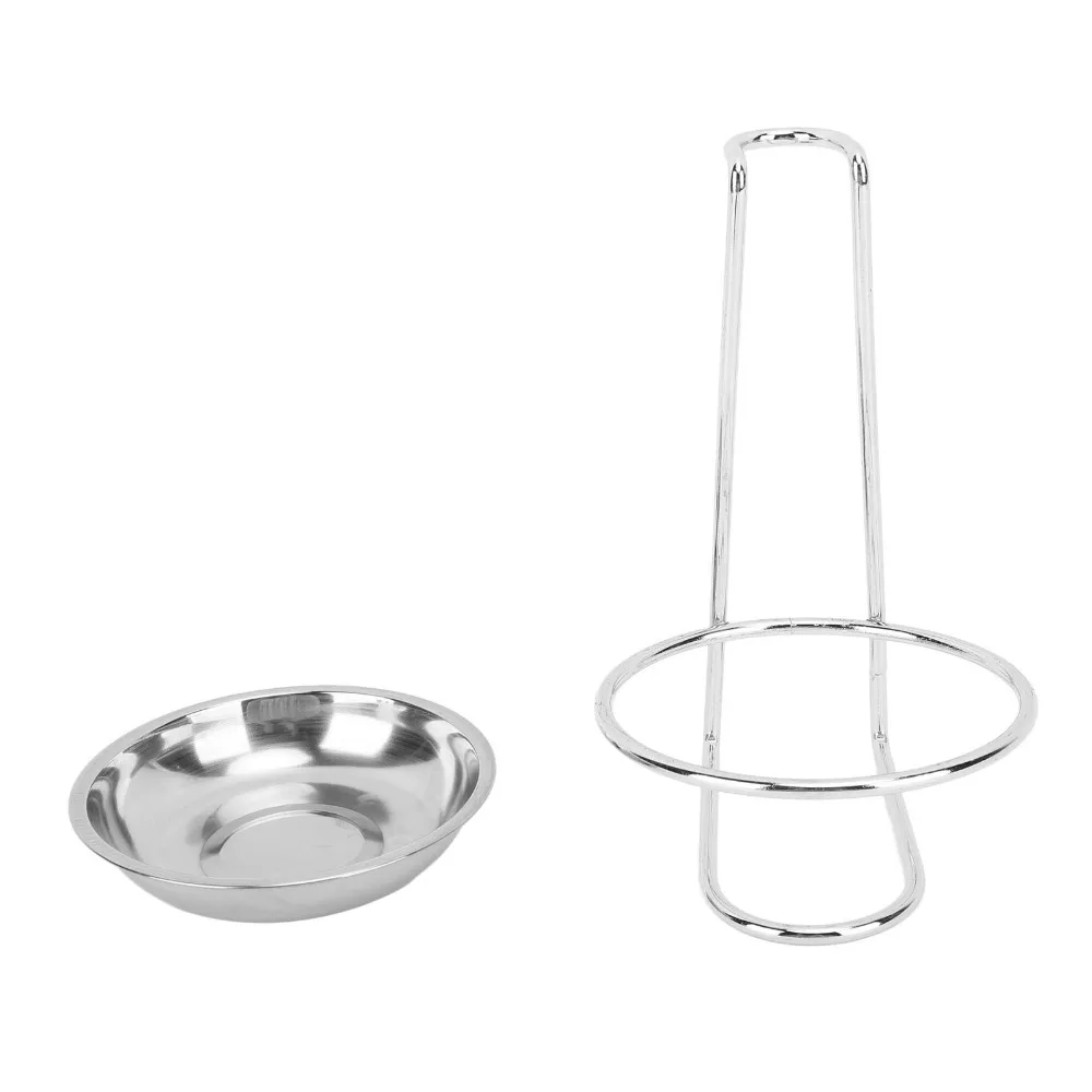Stainless Steel Vertical Spoon Rest 4.3 Inch Bowl Silver/Gold Cooking Utensil Holder Removable Bottom Utensil Stand Holder