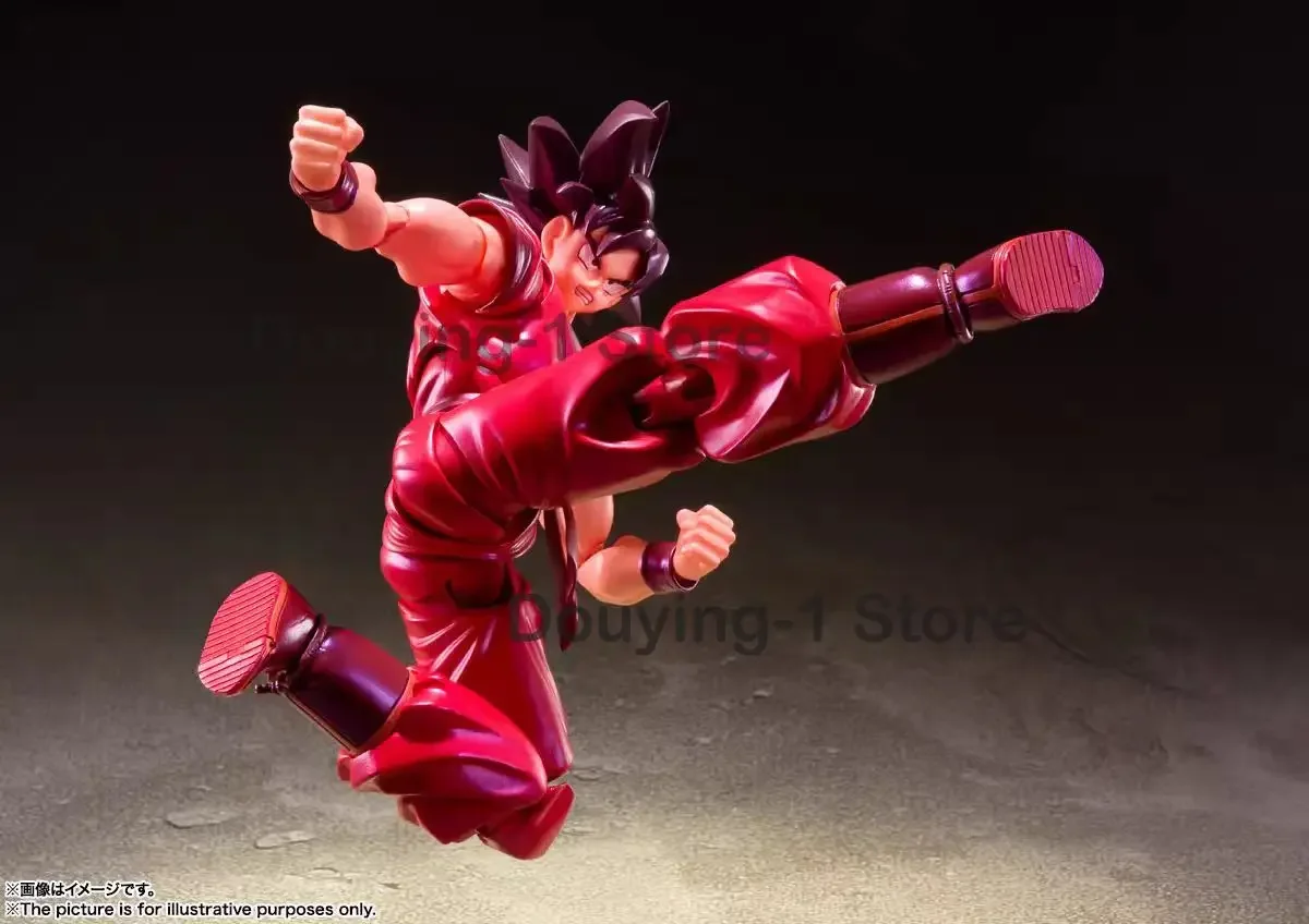 Bandai Dragon Ball SHF Red Son Goku Kaioken Action Figure Anime Model Toy Gift in Stock