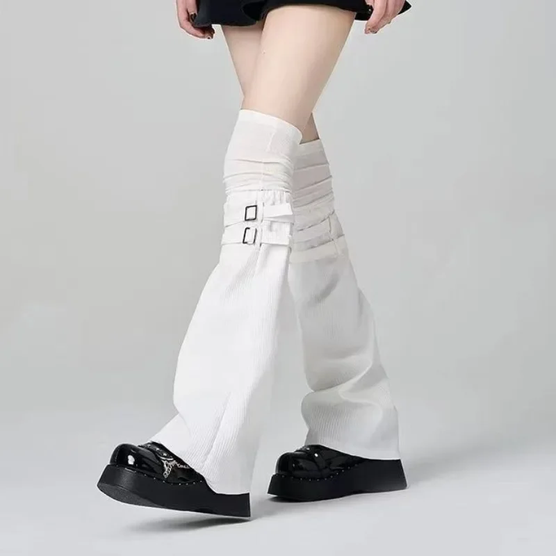 Knee Over Leg Cover Personalized Thigh Socks Leather Buckle Leg Socks Harajuku Leg Warmers Thigh Bands Y2k Accessories