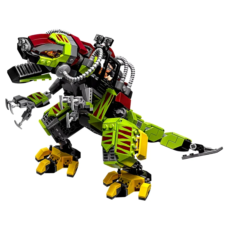Compatible MOC Sets Jurassic Series Building Blocks  T. rex vs Dino-Mech Battle Children\'s Dinosaur World Park Toys Gift