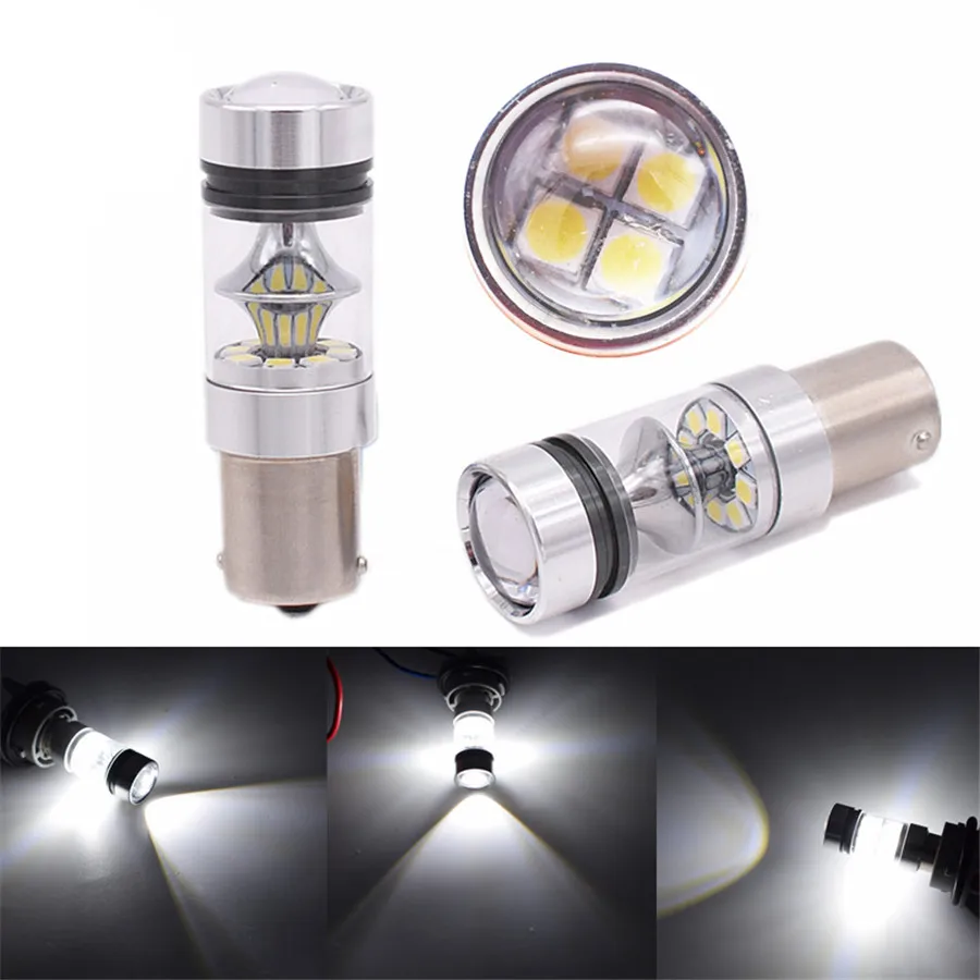 2 Pcs  BA15S 1156 100W 3030 20SMD Canbus LED Bulb Backup Reverse Light for BMW X3 X5 E53 E70 Z3 Z4