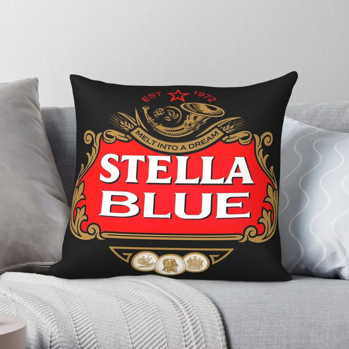 Melt Into A Dream Stella Blue Pillowcase Polyester Linen Velvet Creative Zip Decorative Throw Pillow Case Home Cushion Cover