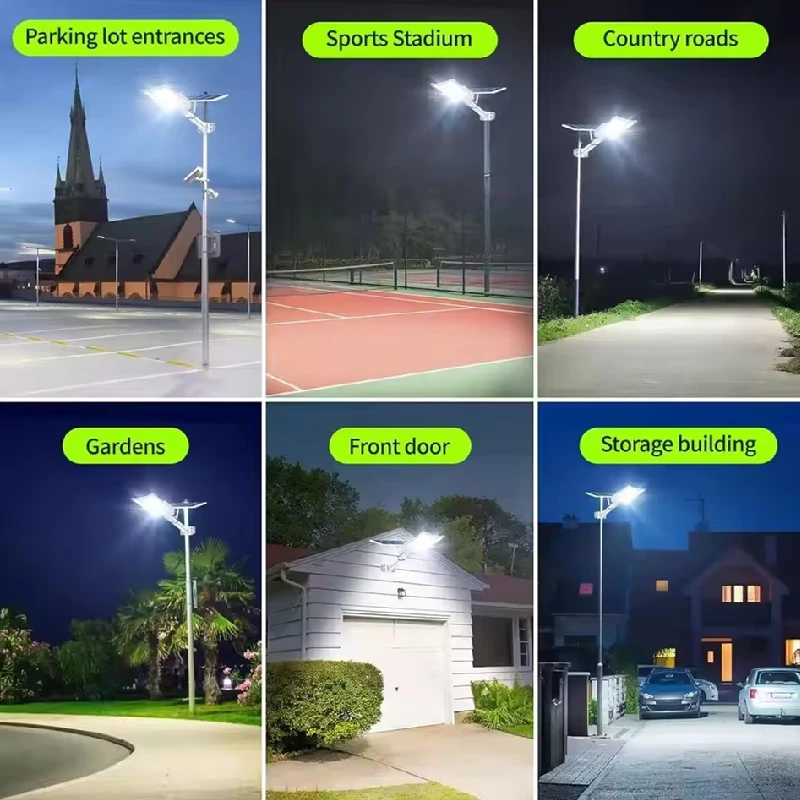 2PCS 10000W Solar Street Lights 40000mah Solar Light Commercial Parking Lot Light Dusk to Dawn 6500K Solar Security Flood Lights