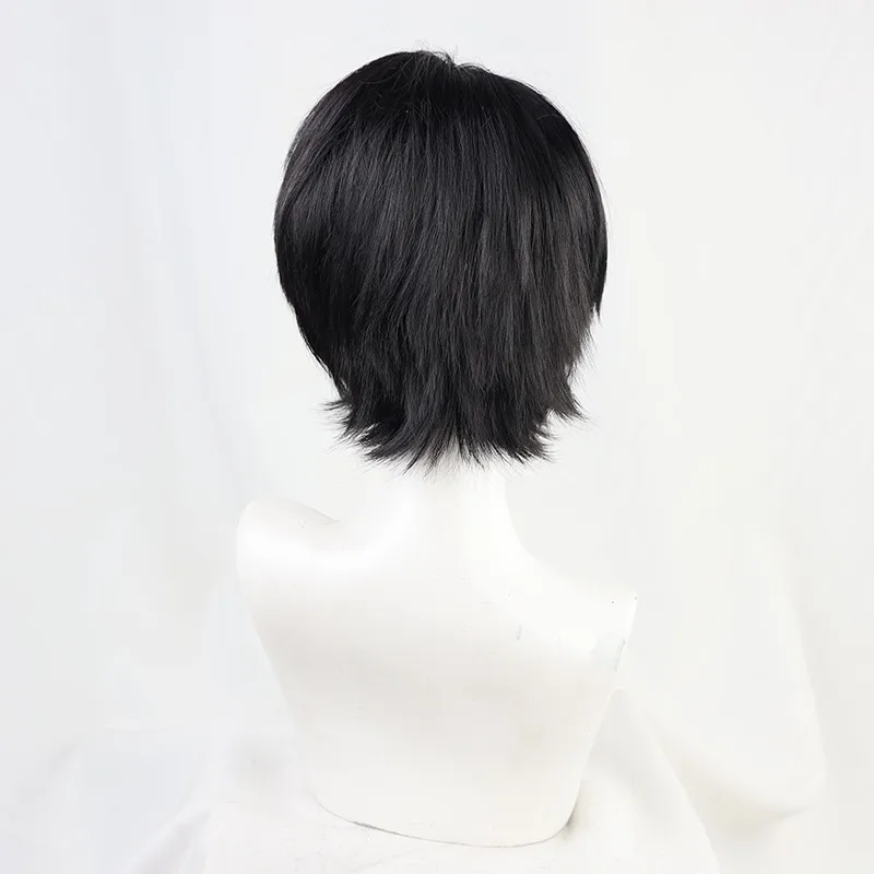 Perruque de Cosplay synthétique Levi Ackerman Cos, accessoires de fête de carnaval d'halloween, cheveux en Fiber résistante à la chaleur + bonnet de perruque