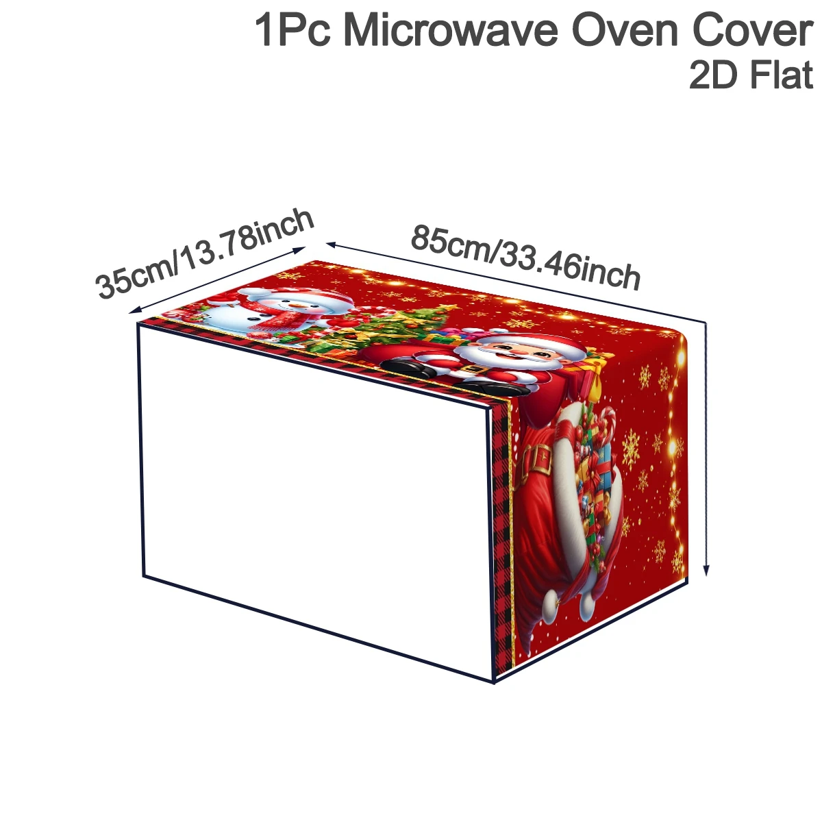 35x85cm Polyester Microwave Dust Cover Mixed Theme Oilproof Oven Dust Cover Easy to Clean Kitchen Decor Mat for Home Appliance