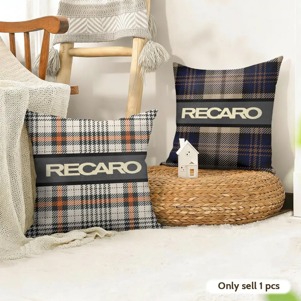 Seat Upholstery R-Recaros Cushion Cover Natural Linen Organic Fabric Double-Sided Printing Room Sofa Decor Pillow Case