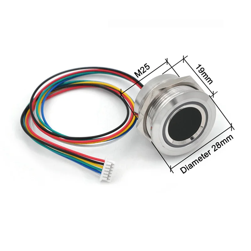 A19E-4X R503-5V RGB LED DC5V UART MX1.25-6Pin Impermeabile Capacitivo Modulo di Impronte Digitali Sensore Scanner Per Arduino Android