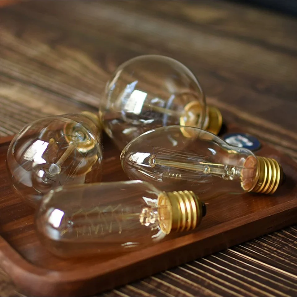 elska żarówka Retro Edisona 220V110V E27/26 ST64 G80 T45 sypialnia przemysłowa Loft zabytkowa żarówka do wystroju domu lampa oświetleniowa Led