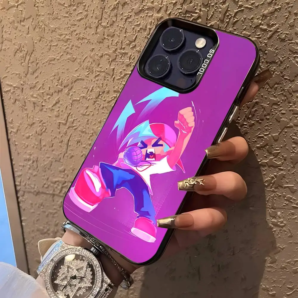 حافظة هاتف Game F-Friday Night Funkin لهاتف iPhone 16,15,14,13,12,11,Pro,XS,Max,Plus,Mini,SE غطاء مقاوم للصدمات من الحلوى السوداء غير اللامعة