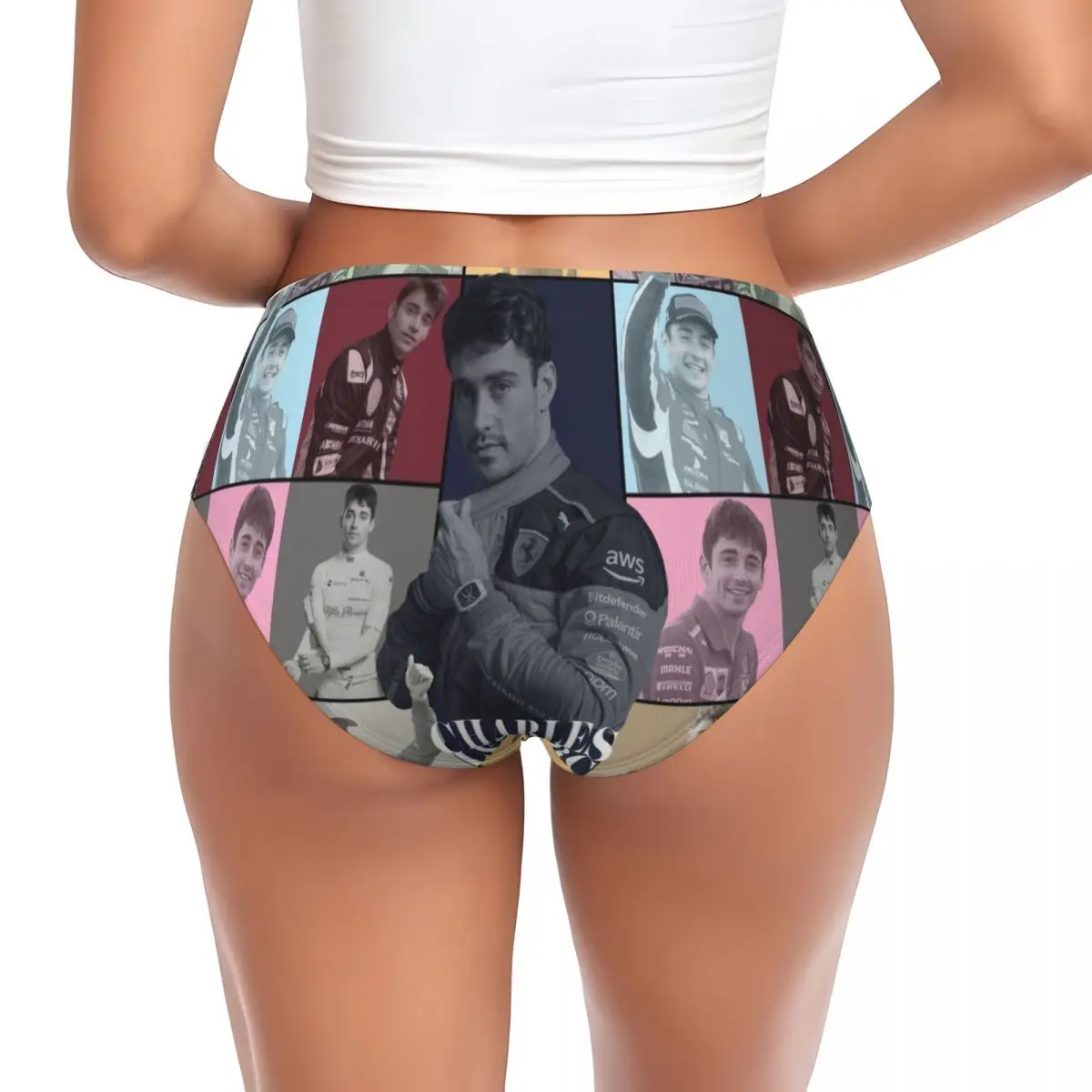 Custom Women's F1 Race Car Competition Charles Leclerc Panties Underwear Female Breathable Monegasque Driver Briefs Underpants