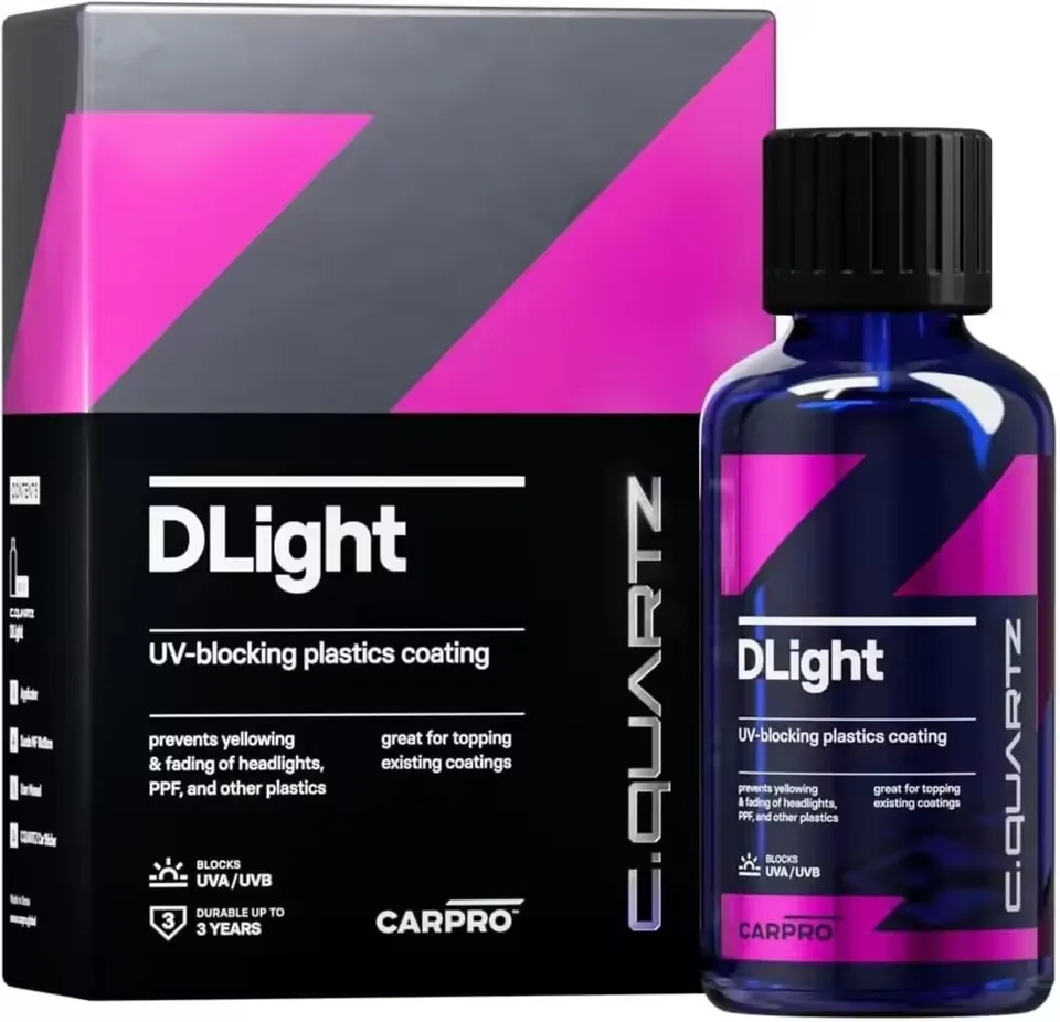 CARPRO CQUARTZ DLight UV Ceramic Coating For PPF, Headlights, Plastics & Paint Maintains Gloss Ensures Surfaces Stay Vibrant