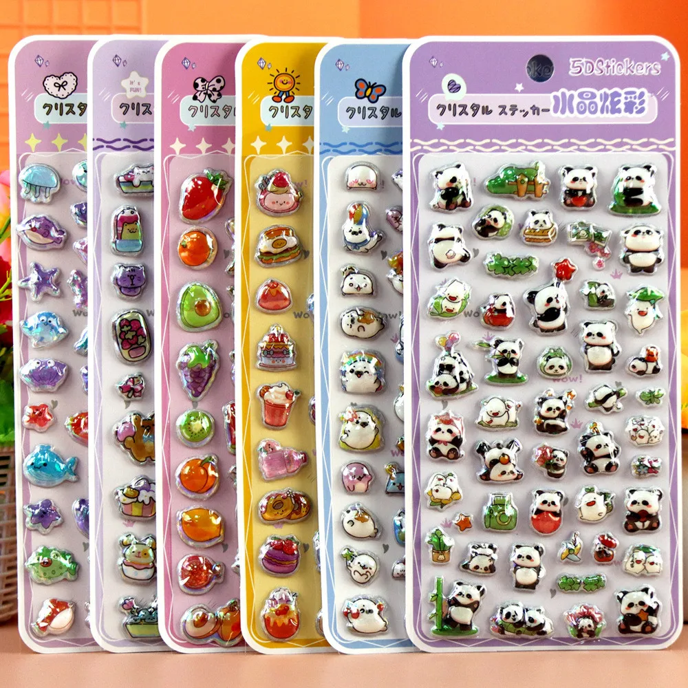 1Pc 3D Solid Rainbow Embossed Sticker - Cute Cartoon Ocean Creature & Fruit Decor for Kids' Crafts RecordingYourLife Store