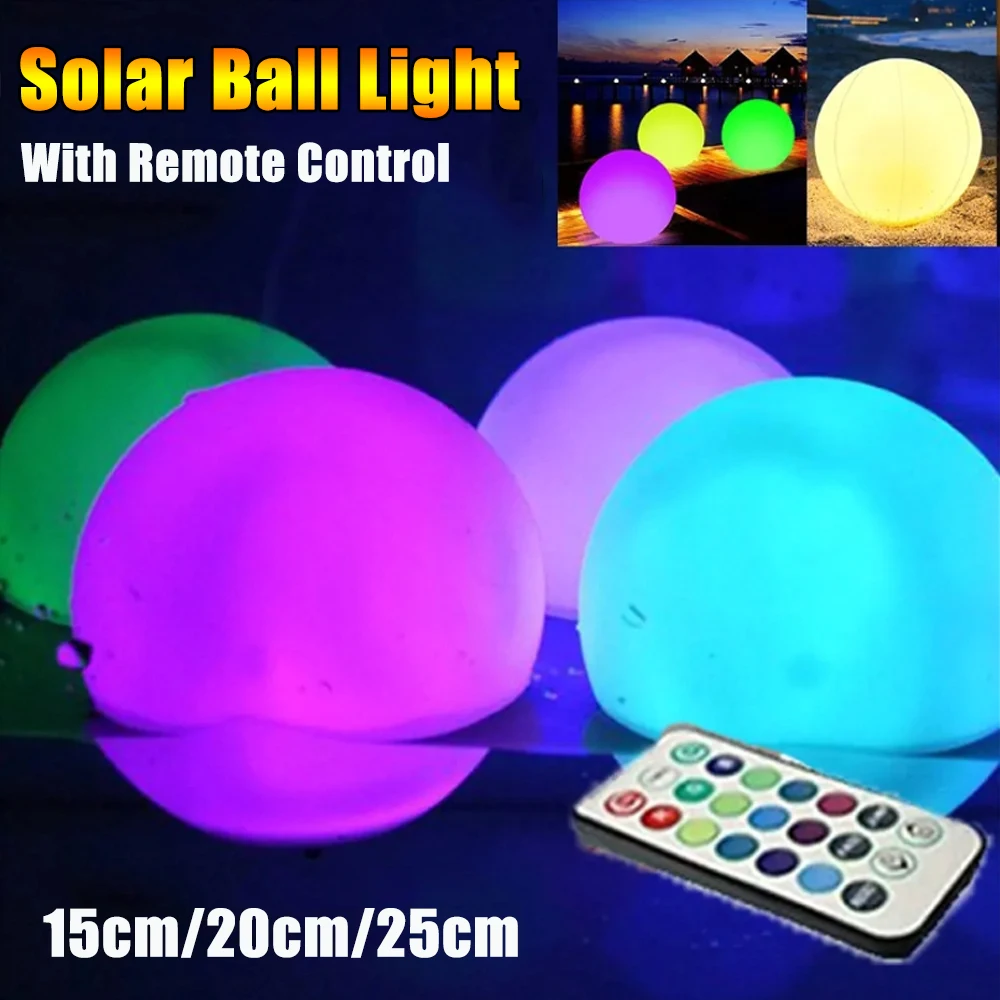 

Floating GardenSolar LED Ball Light 16Color Waterproof Lawn Lamp Pool Toy Outdoor Swimming Pool Lights Party Wedding bar Decor