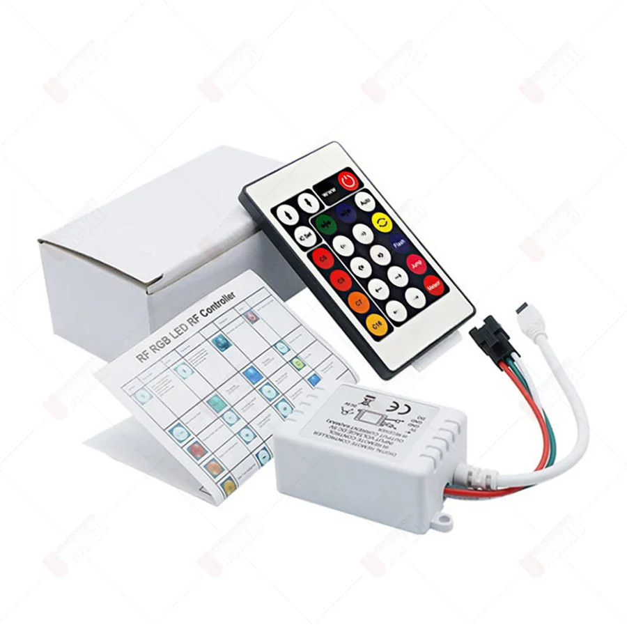 24Key DC 12 V IR Remote DC 12V LED Controller WS2812B WS2811 Output Port Connectors For SMD 3528 5050 LED Strip Light