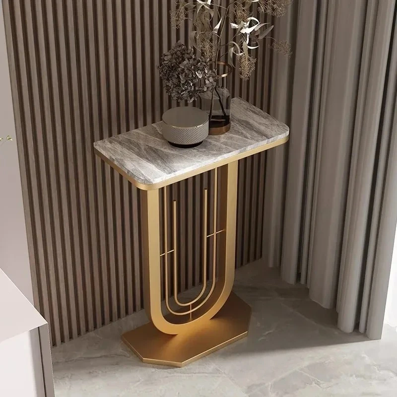 

Italian Luxury Entryway Table Home Furniture Nordic Hallway Slate Console Tables Wrought Iron Flower Stand Living Room Table