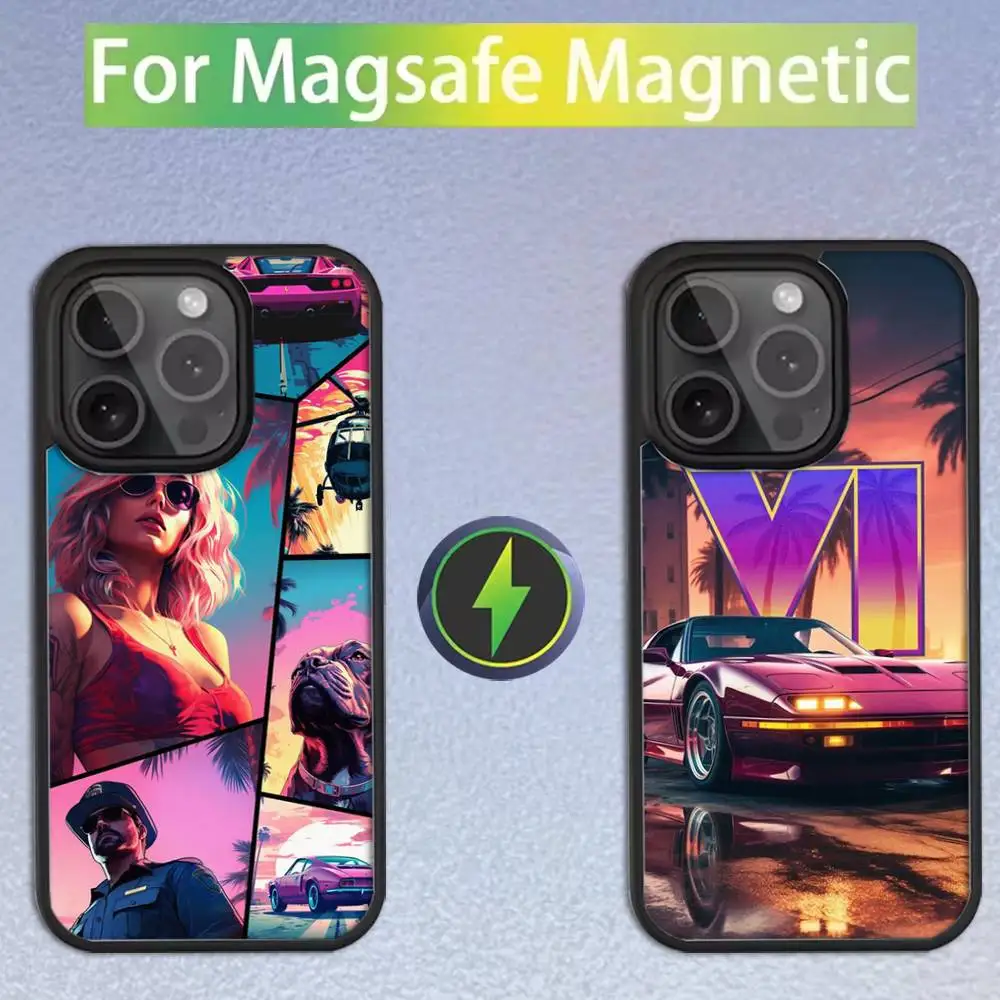 

G-GTA 6 Grand Theft A-Auto VI Phone Case For iPhone 16,15,14,13,12,11,Pro,Max,Plus,Mini,SE Magsafe Magnetic Wireless Charging