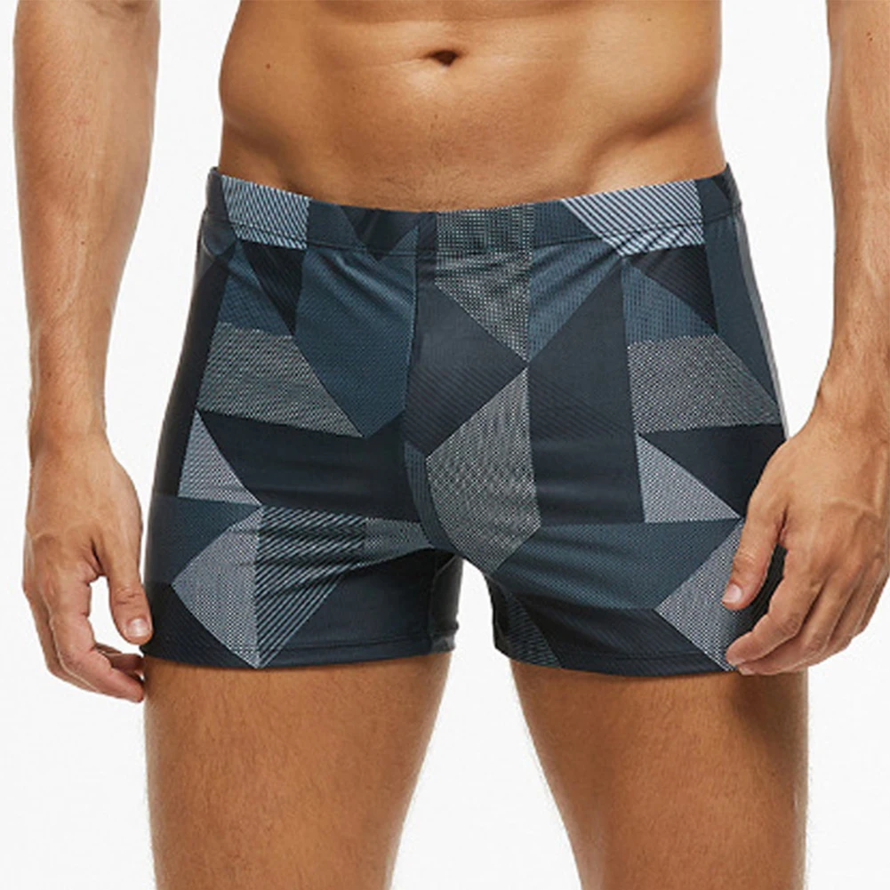 Mens Print Swimwear Square Leg Swimsuits Swim Trunks Board Surf Shorts