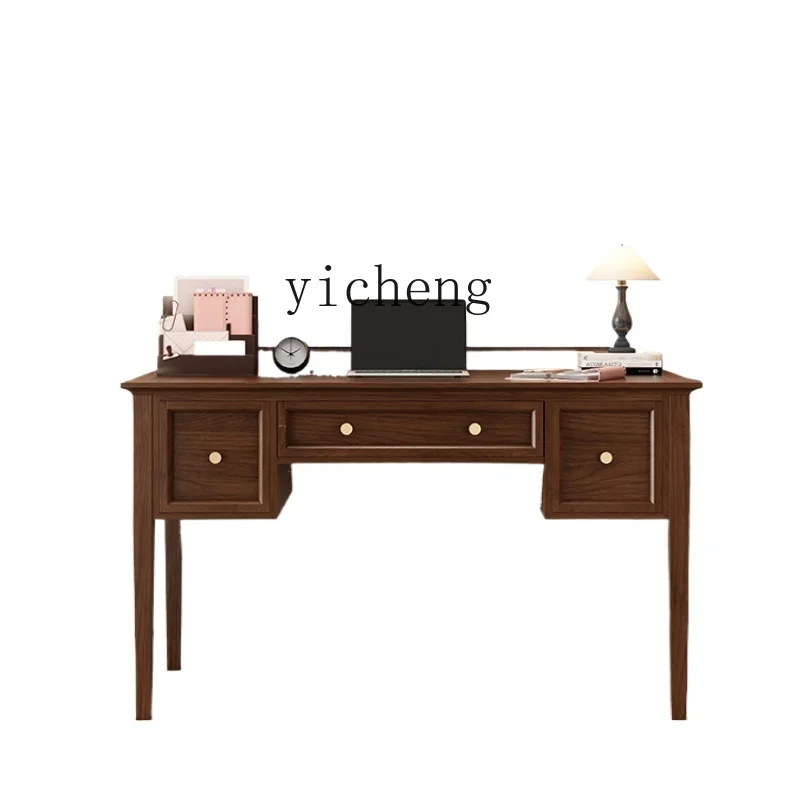 

ZF Simple Chinese Style Desk Solid Wood Walnut Furniture Office Computer Desk
