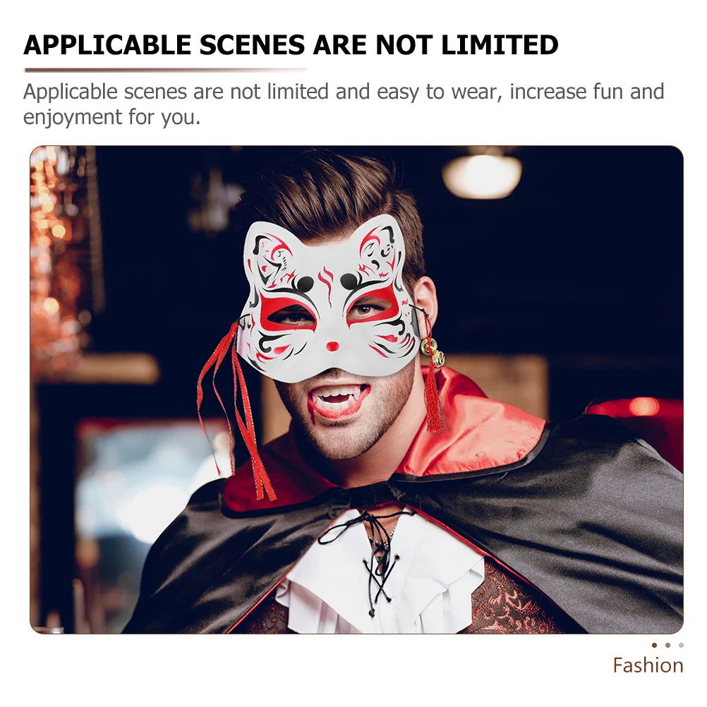 

2pcs Half Face Foxes Mask Cosplay Decorative Party Costume Mask For Unisex Festival Dance Stage Performance Accessory
