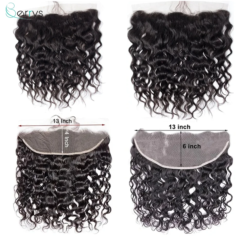 Water Wave lace Frontal Invisible 13x6 HD Transparent Lace Melt Skins Brazilian 13x4 HD Frontal Pre Plucked With Baby Hair