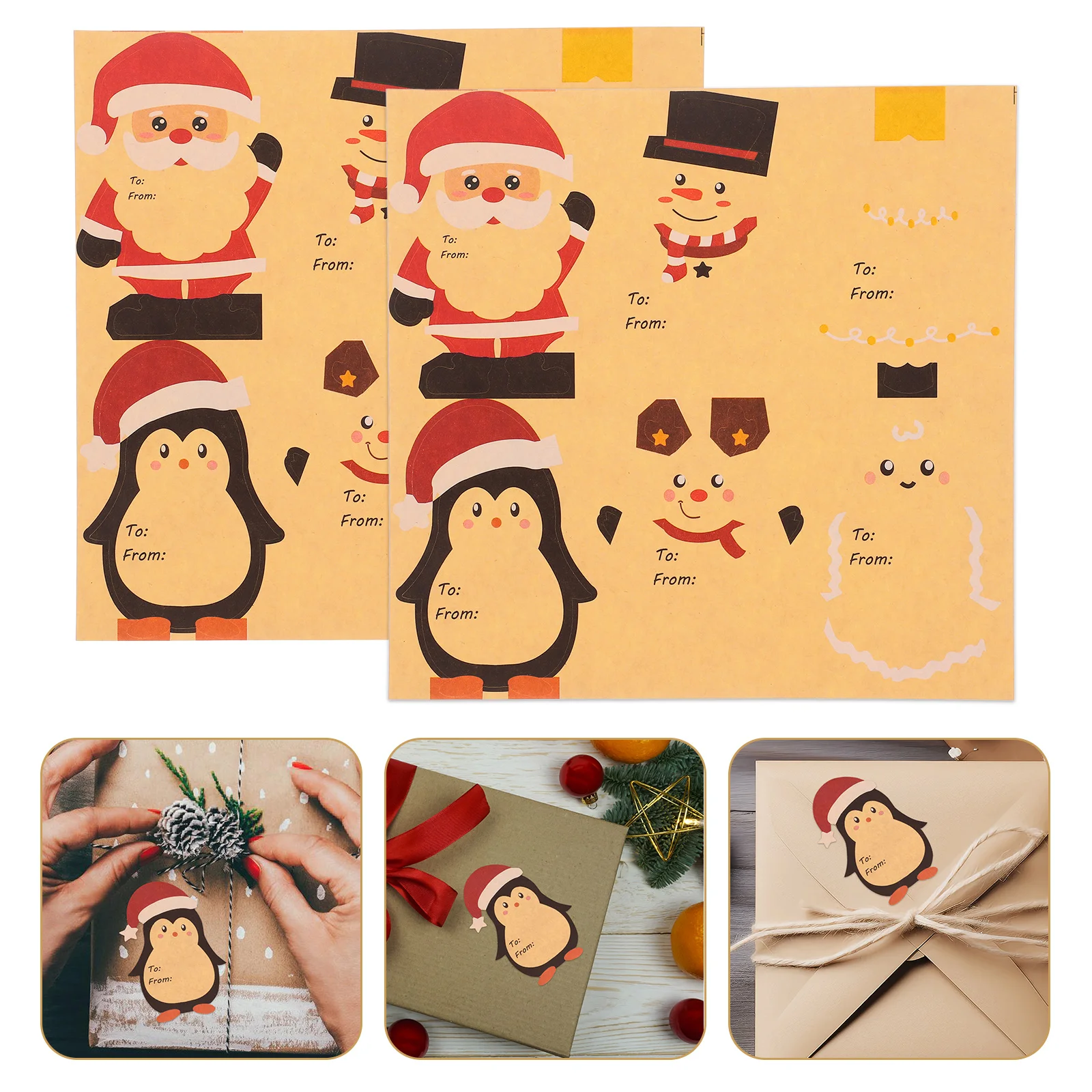 

20 Sheets Stickers Self-adhesive Label Candy Holder Cards Lollipop Black Santa Christmas Refrigerator Magne Magnets Father