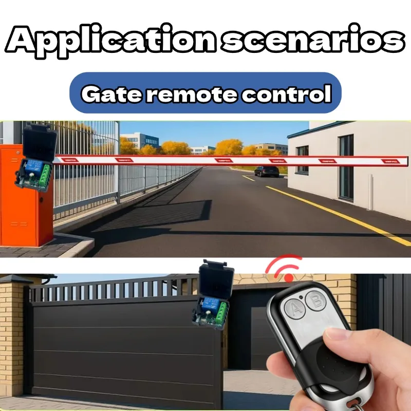 12V 10A Relay Receiver 433 Mhz universal Wireless Switch LED Light Door Garage Door Remote Opening and Closing Wireless Remote