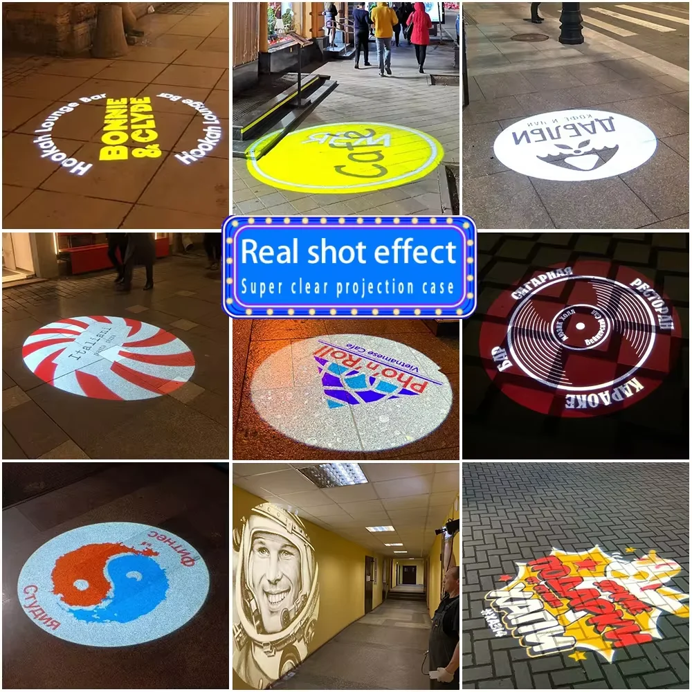 Projecteur GOBO personnalisé, lumière à logo sur mesure, projecteur LED rotatif extérieur, éclairage personnalisé pour l'entrée des magasins commerciaux, décoration de sol