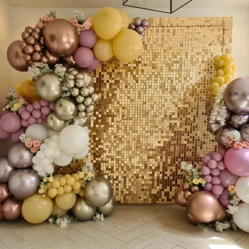 

12/16/18pcs Decorative Shimmer Sequins Wall Backdrop Panel for Wedding Square Sequin Christmas Anniversary Home Party Decoration
