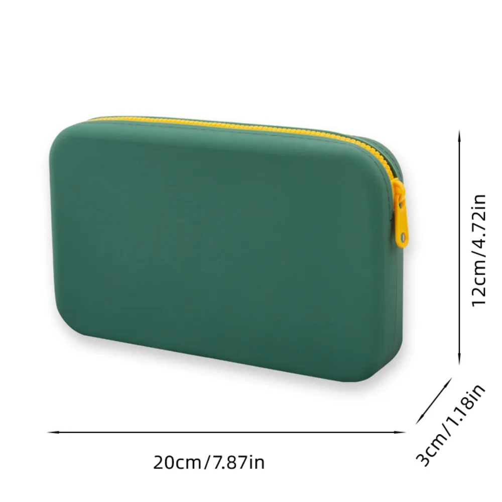 Waterproof Large Capacity Cosmetic Storage Bag with Zipper Square Silicone Makeup Pouch Makeup Brush Holder Travel Storage Pouch