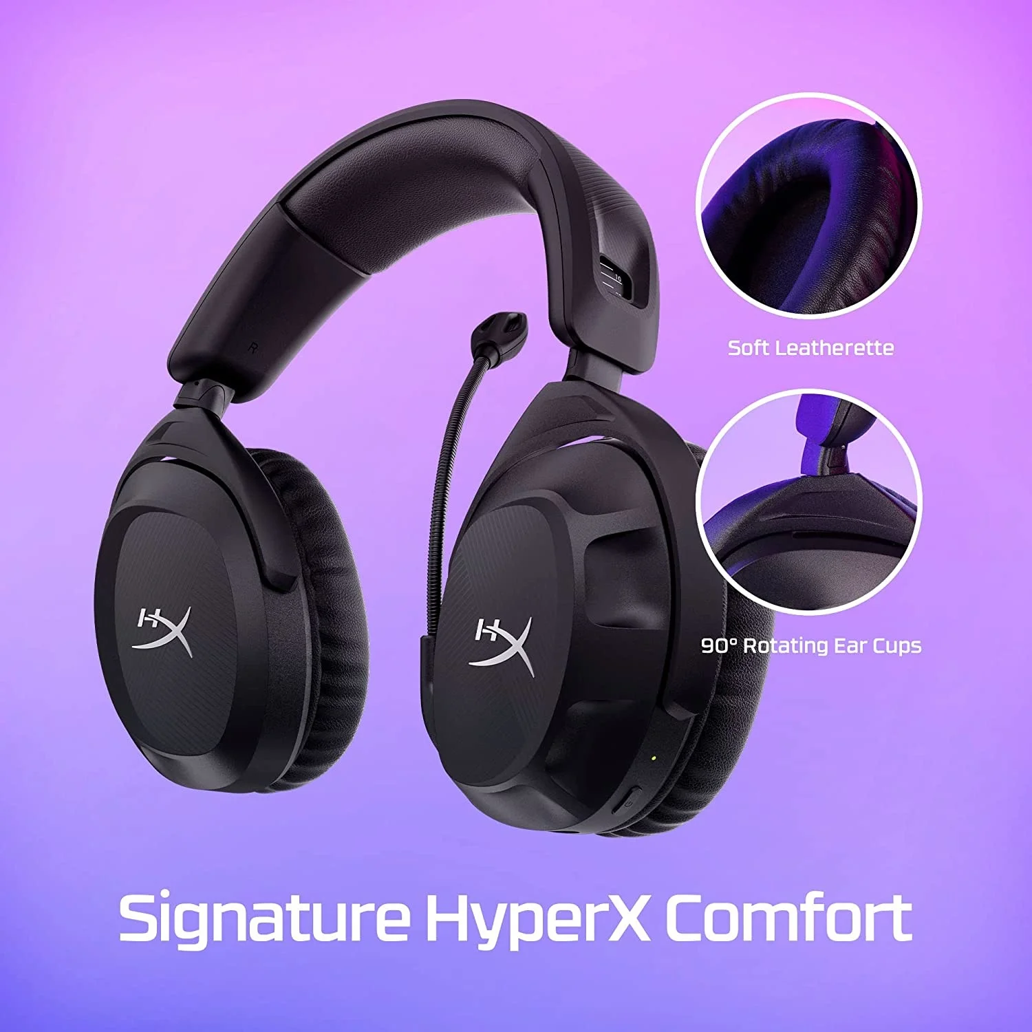 2024 HyperX Cloud Stinger 2 Wireless Gaming Headset Compatible with PC Noise-cancelling Swivel-to-mute Microphone lasts 20 hours